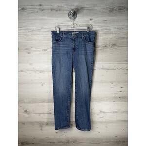 Levis 314 Shaping Straight Jeans Womens 14 Blue Stretch Denim Mid Rise